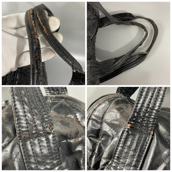 CHANEL Quilted Leather Large CC Shoulder Bag Matelasse Black Vintage - Picture 13 of 15